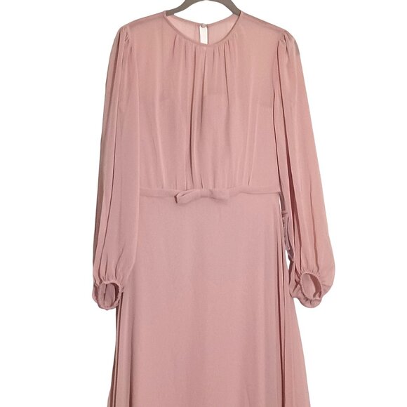 NEW Dessy Collection Strapless Chiffon Maxi Dress in Toasted Sugar, Size 6 - Picture 3 of 15